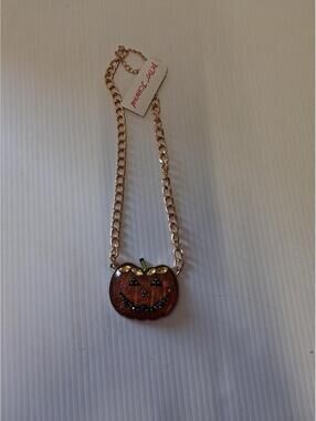 Betsey Johnson Pumpkin Pendant Chain Necklace